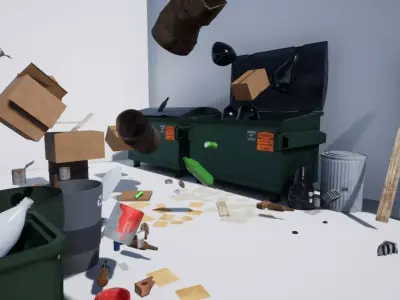 City Trash pack Low-poly 3D model