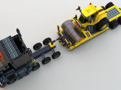 Lego Truck and Dozer with two drivers 3D model