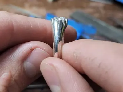 7mm round stone heavy style ring 3D model