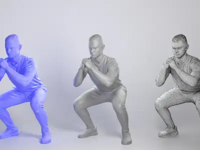 Man doing squats 346 Low-poly 3D model