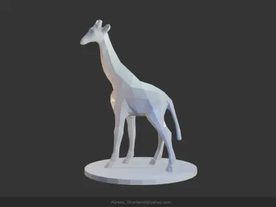 Giraffe gold Low-poly 3D model