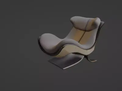 Futuristic Curved Lounge Chair 3D Model 3D model
