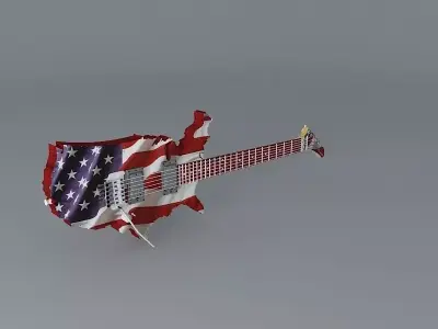 Map of America guitar Free 3D model