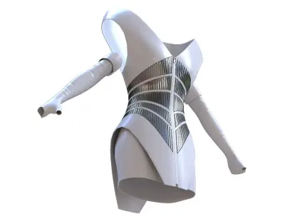 Beyonce White Dress Low-poly 3D model