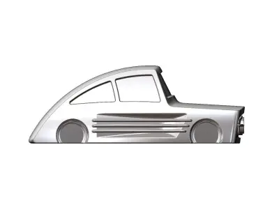 Ribbed sides Mercedes 300SL gullwing grille car sculpture decor 3D print model