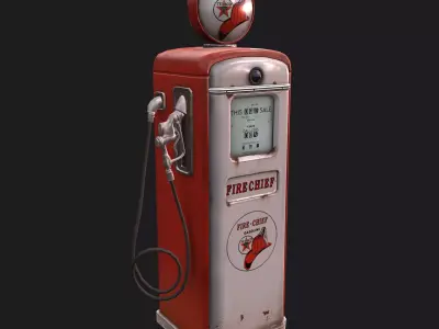 Vintage Gas Pump  Low-poly 3D model