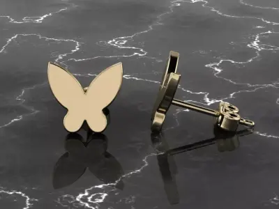 Jewelry Earring Butterfly Shape 3D print model
