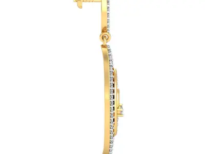 Women Earring 3DM STL OBJ FBX Render Details 3D print model 9