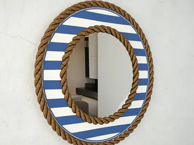 Beach Towel Striped Rope Mirror 3D model