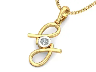 Solitaire Women Pendant 3dm STL OBJ FBX Renders Details 3D print model 36