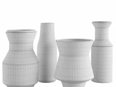 Dipped blue vases 3D model