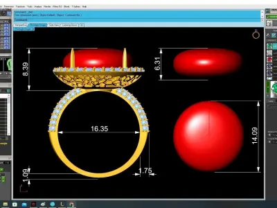Elegant Large Round Halo Diamond Ring for Women  3512 3D print model