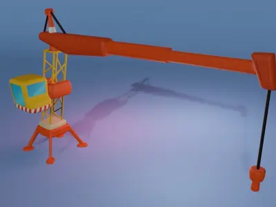 Cartoon Road Roller Package Low-poly 3D model