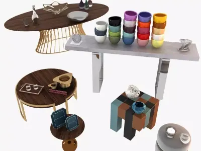 Living Room Decorative Set 3D model