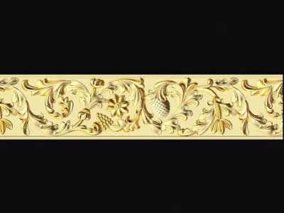 Central decor ornament for furniture 3D model 399