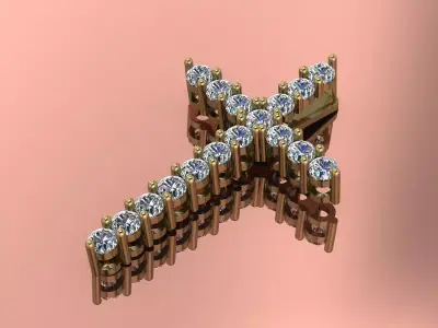Elegant Corss Pendant Jewelry Gold 3D print model purchase