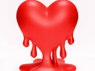 Drip Heart toy 3D print model