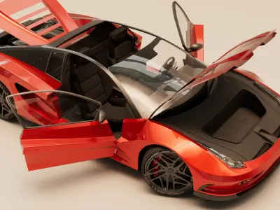 Concept car - Design concept Low-poly 3D model