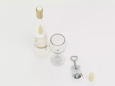 -White Wine Set- 3D model