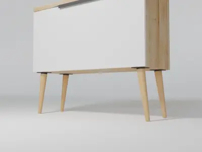 Bathroom cabinet with sink and faucet 3D model