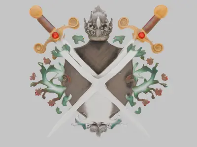 Regal Lion Crest Low-poly 3D model