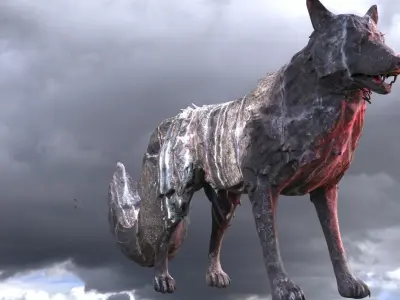 King Wolf 1 tail 2  3D model