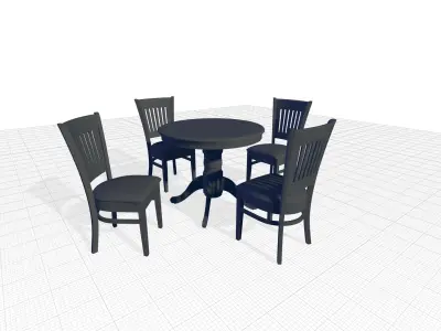 Isolda Pedestal Dining Set 3D model purchase
