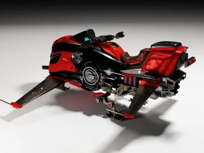 HoverBike robot Low-poly 3D model