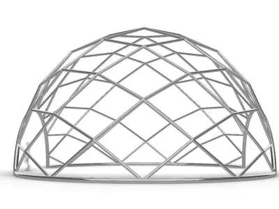 Diagonal Wireframe Dome Architectural Stand Alone Structure v1 3D model