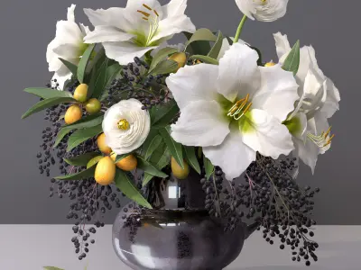 Collection of flower bouquet decorative set decor set 13 models 