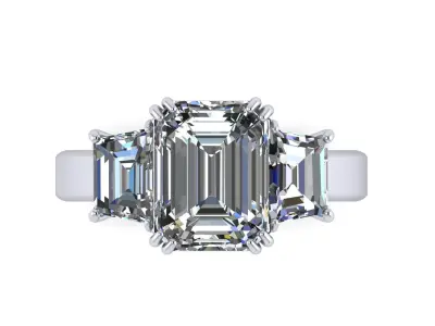 Three Stone Woman Ring V11 3D print model