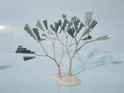 Conceptual shrub S1Av5 Low-poly 3D model