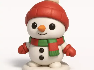SNOWMAN FIGURINE ON BASE 3D print model