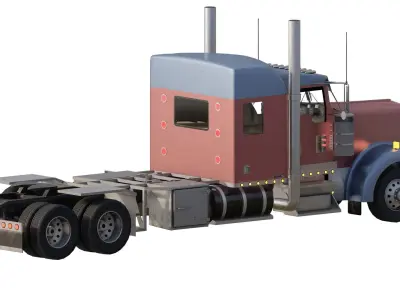 Semi pump-truck 3D model