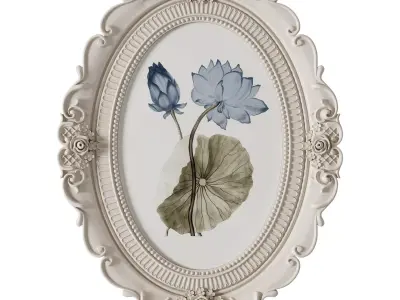 White Frames Paintings 01 3D model