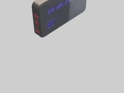 Digital Display Wall Clock model Low-poly 3D model