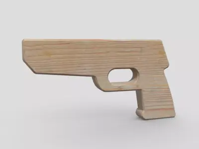 Wooden Toy Gun Free low-poly 3D model