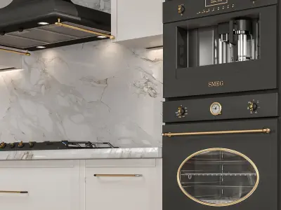 Kitchen smeg black 3D model