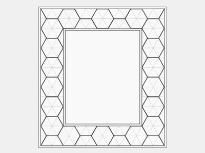 MIRROR AND TABLE HONEYCOMB WOODEN TOP AND FRAME 3D model