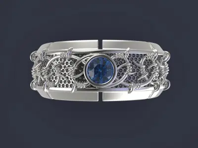 Barbed wire ring 3D printable model 3D print model