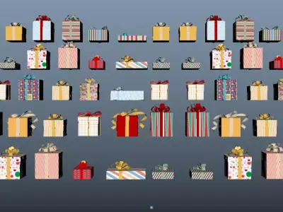  Christmas Gift Box Mega Pack  Holiday Present Boxes  Low-poly 3D model