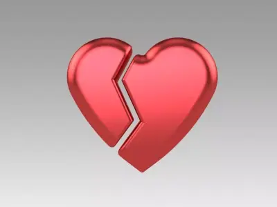 Heart love broken 3D model