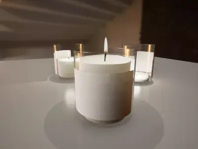 Little candle in jar - PBR game ready model for UE 4 and 5 Low-poly 3D model