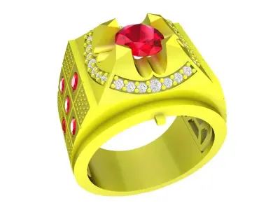 A4790 Korean Diamond Men Ring 3D Model 3D print model