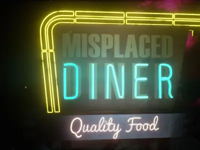 Diner sign Free low-poly 3D model