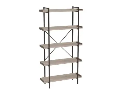 Urban Industrial X Back Pipe Bookcase Low-poly 3D model