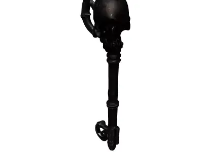 Ornate Gothic Skull Key Low-poly 3D model