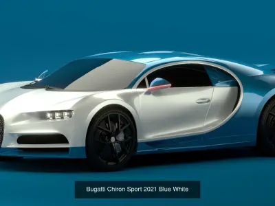 Realistic Bugatti Chiron Sport 2021 Collection  3D Model Pack