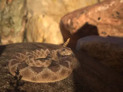 Rattlesnake Low-poly 3D model