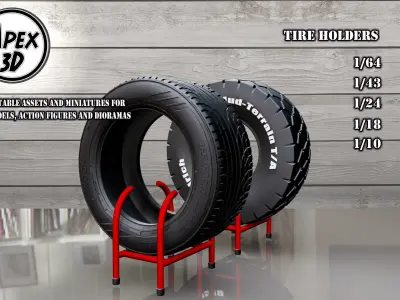 Tire Holders 3d printable in various scales 3D print model
